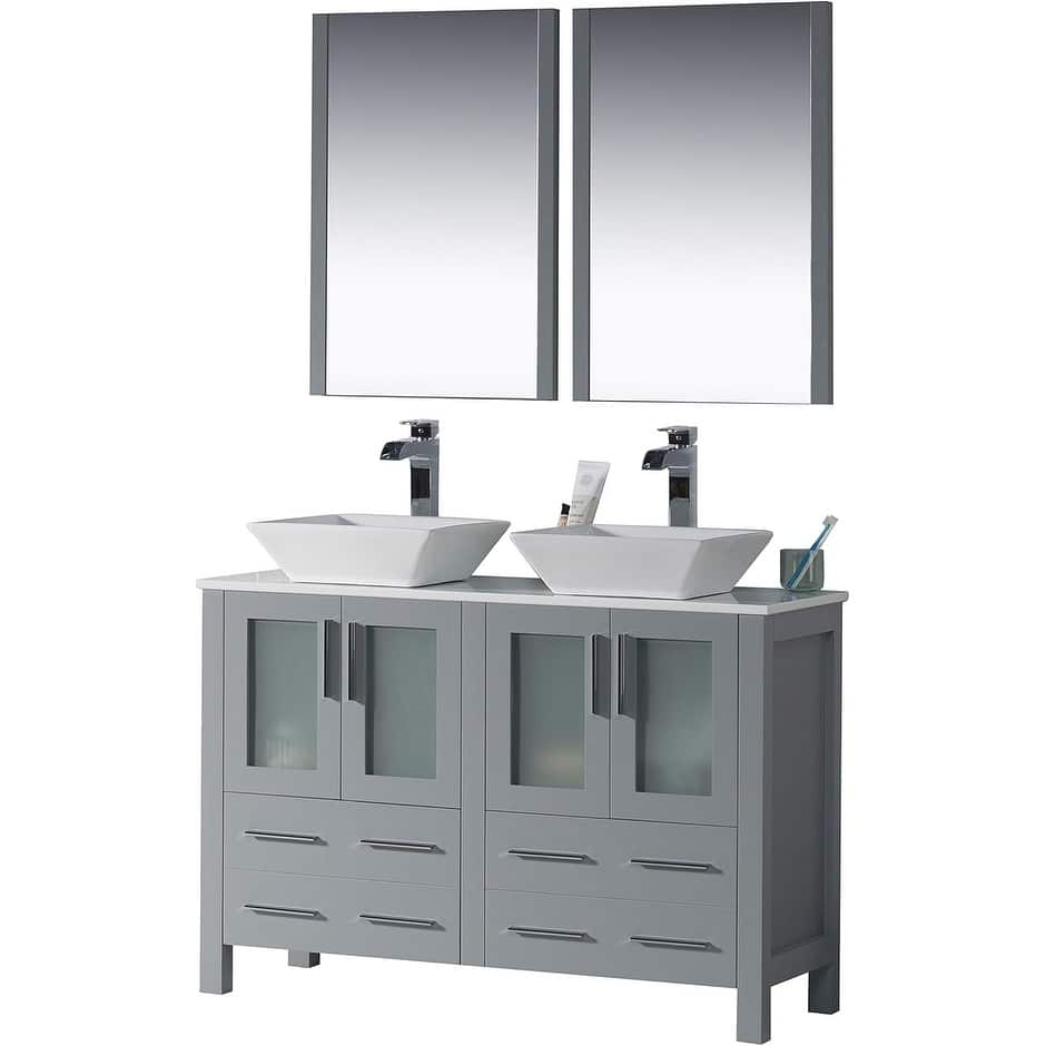 Blossom Sydney 48" Double Bathroom Vanity with Ceramic Sink & Mirrors