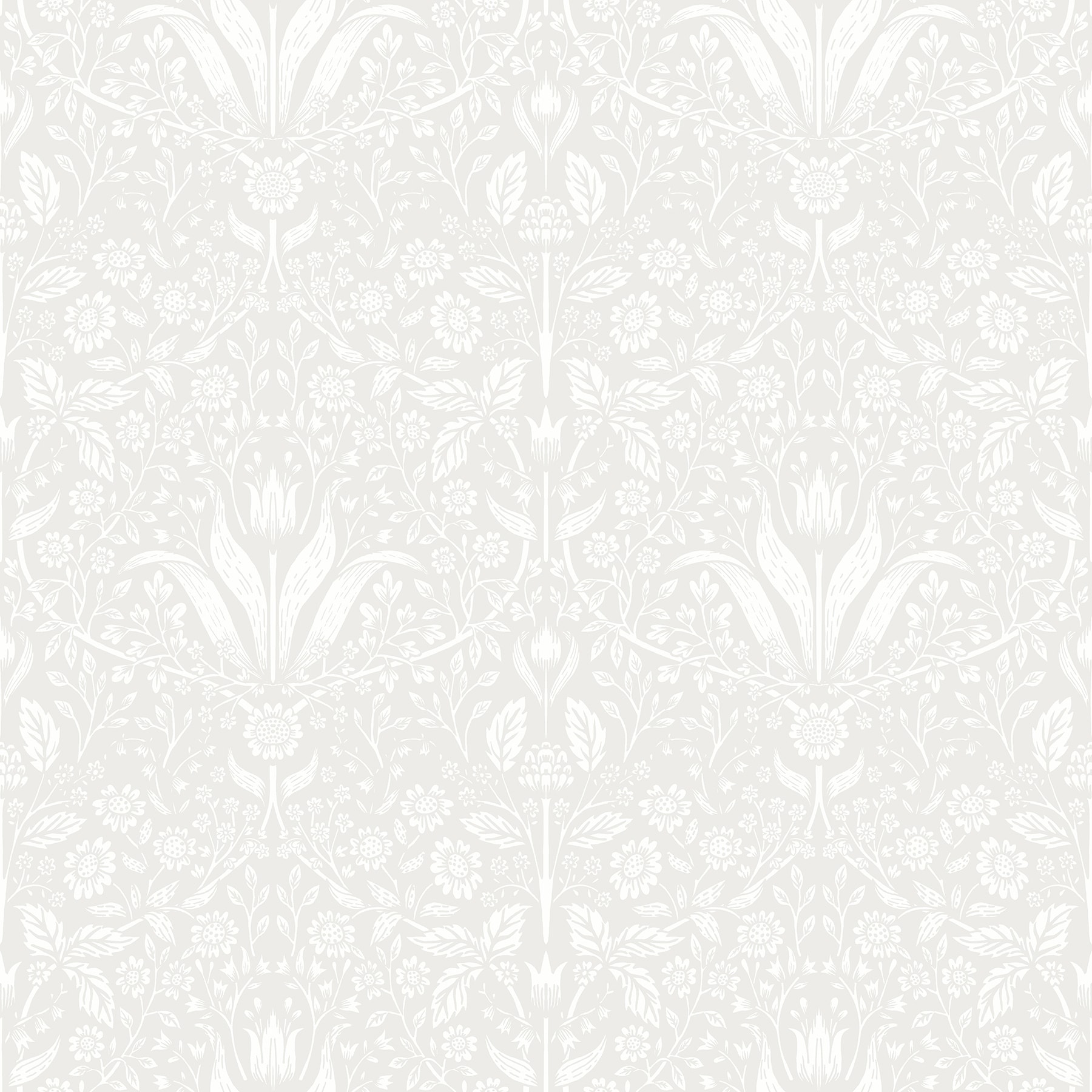 A-Street Prints Mara Light Grey Tulip Ogee Wallpaper