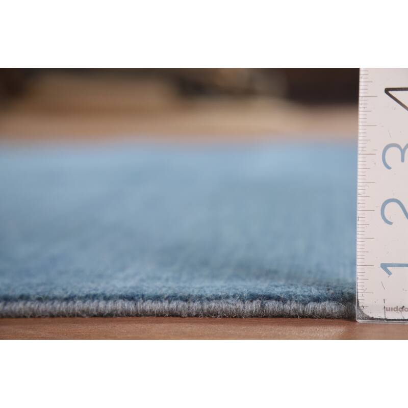 Blue Modern Gabbeh Oriental Rug Handmade Wool Carpet - 4'8"x 6'7"