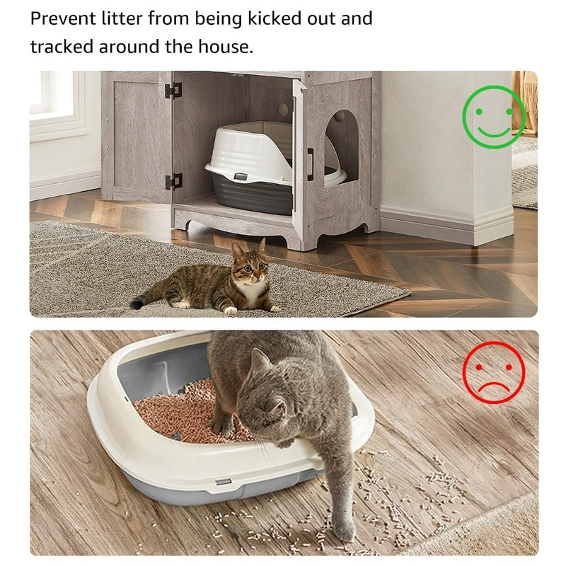 Cat Litter Box Furniture Cat Washroom Hidden Litter Box Enclosure