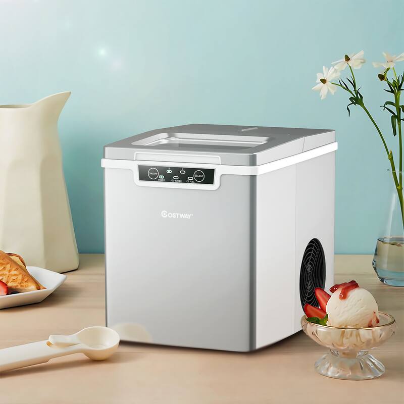 Costway Ice Maker Machine Countertop 26Lbs/24H Portable W/Scoop & - See Details