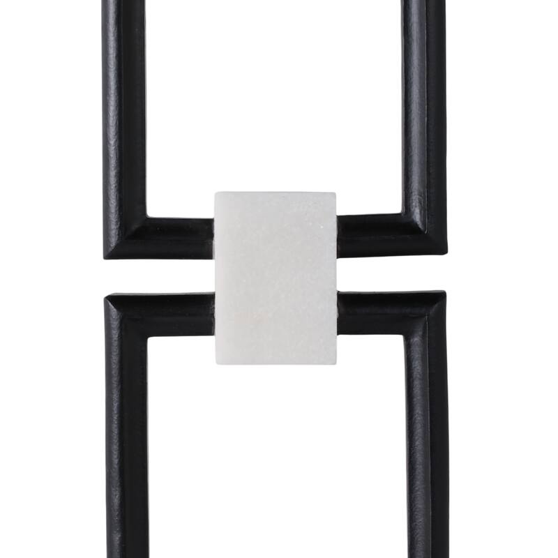 Resin Wall Hangings Geometric Square Design (Set of 2) - 32/24" Black