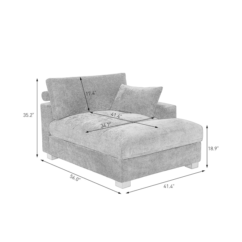 Modern Corduroy L-Shaped Sofa Chaise Lounge Couch