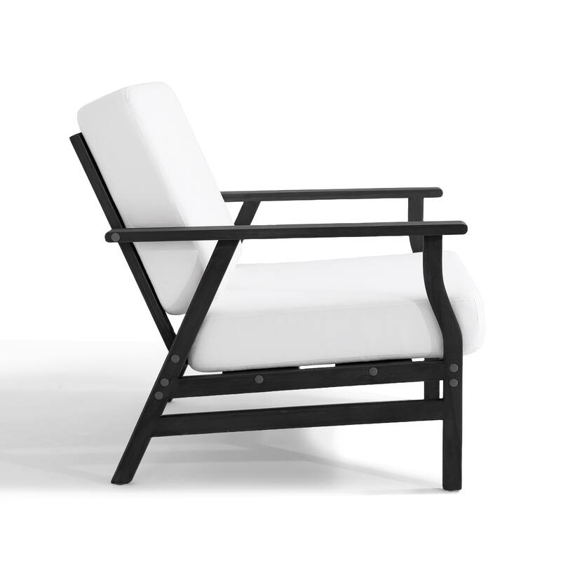 Outdoor 2 Set Teak Wood Club Chairs Set with Cushion