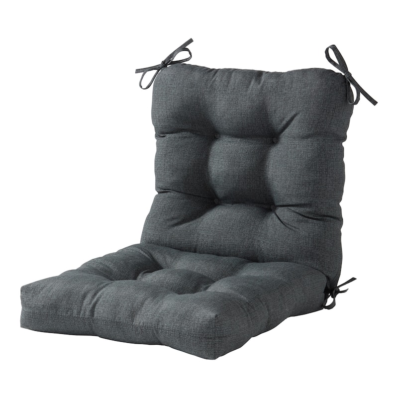 Solid Heathered Outdoor Seat/Back Chair Cushion (Cushion Only) - Carbon