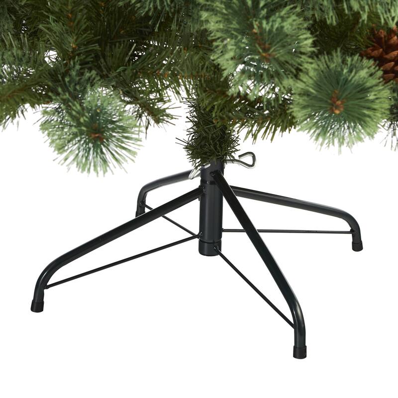 6Ft Artificial Christmas Tree with Lights - White Pine Holiday Decor, Realistic Tree for Home & Office - Green - 72