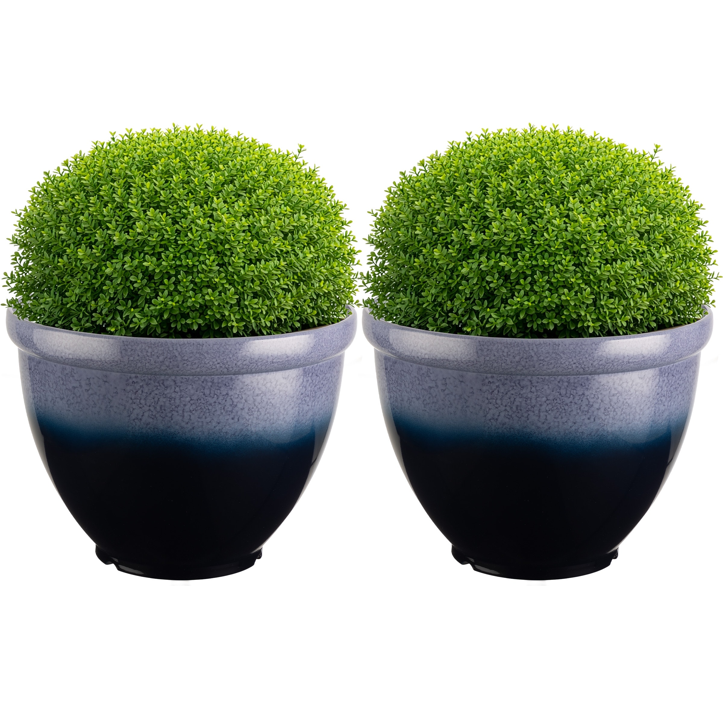 Plastic Plant Pot with Glazed Pottery Finish and Drainage 13.7" Large Planters for Indoor Plants or Outdoor Garden