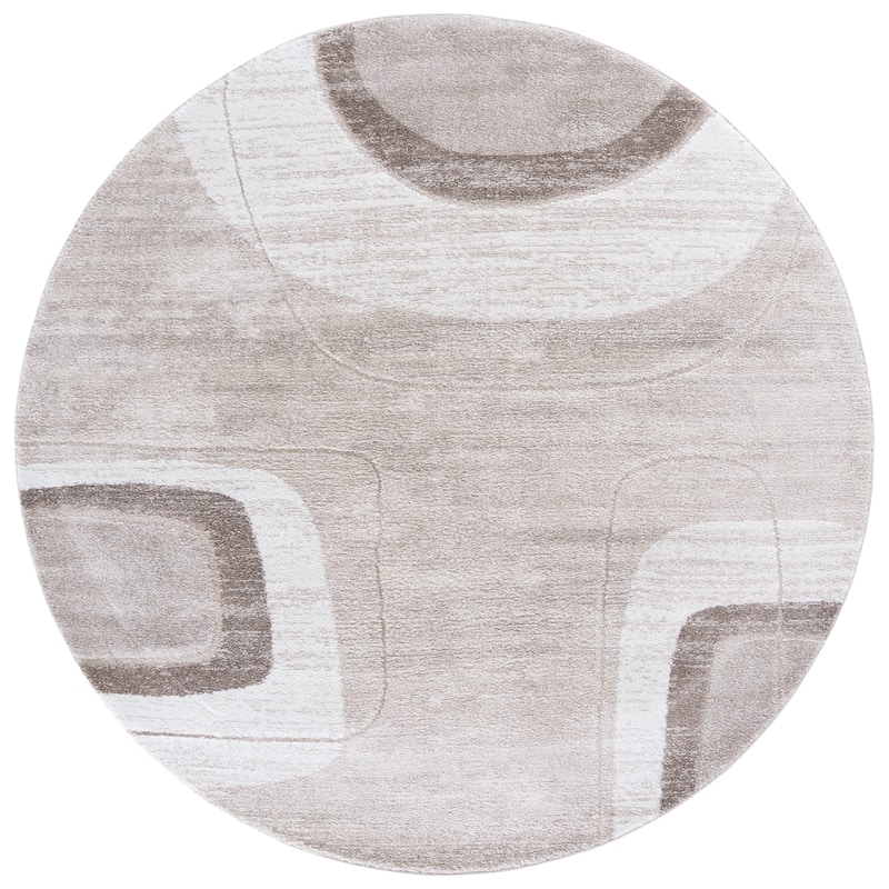 SAFAVIEH Northport Eter Rug - 6'7" Round - Taupe/Ivory