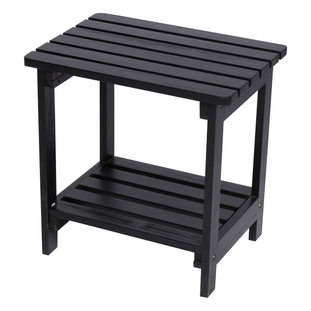 Laguna Adirondack Weather-Resistant 19.75" Wood 2 Tier Side Table by Porch & Den