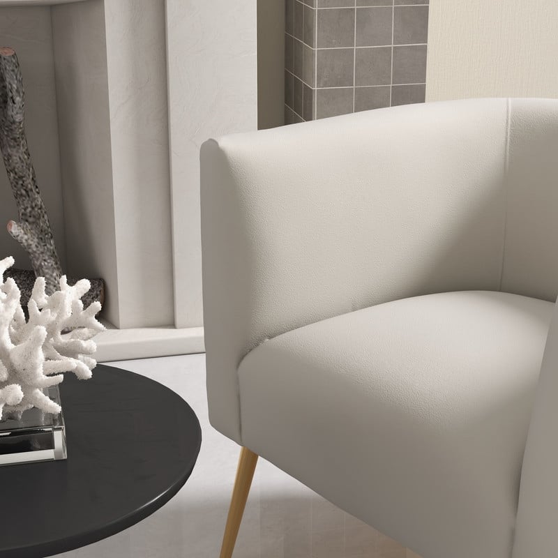 SEYNAR Mid-Century Modern Velvet Round Accent Chair for Living Room