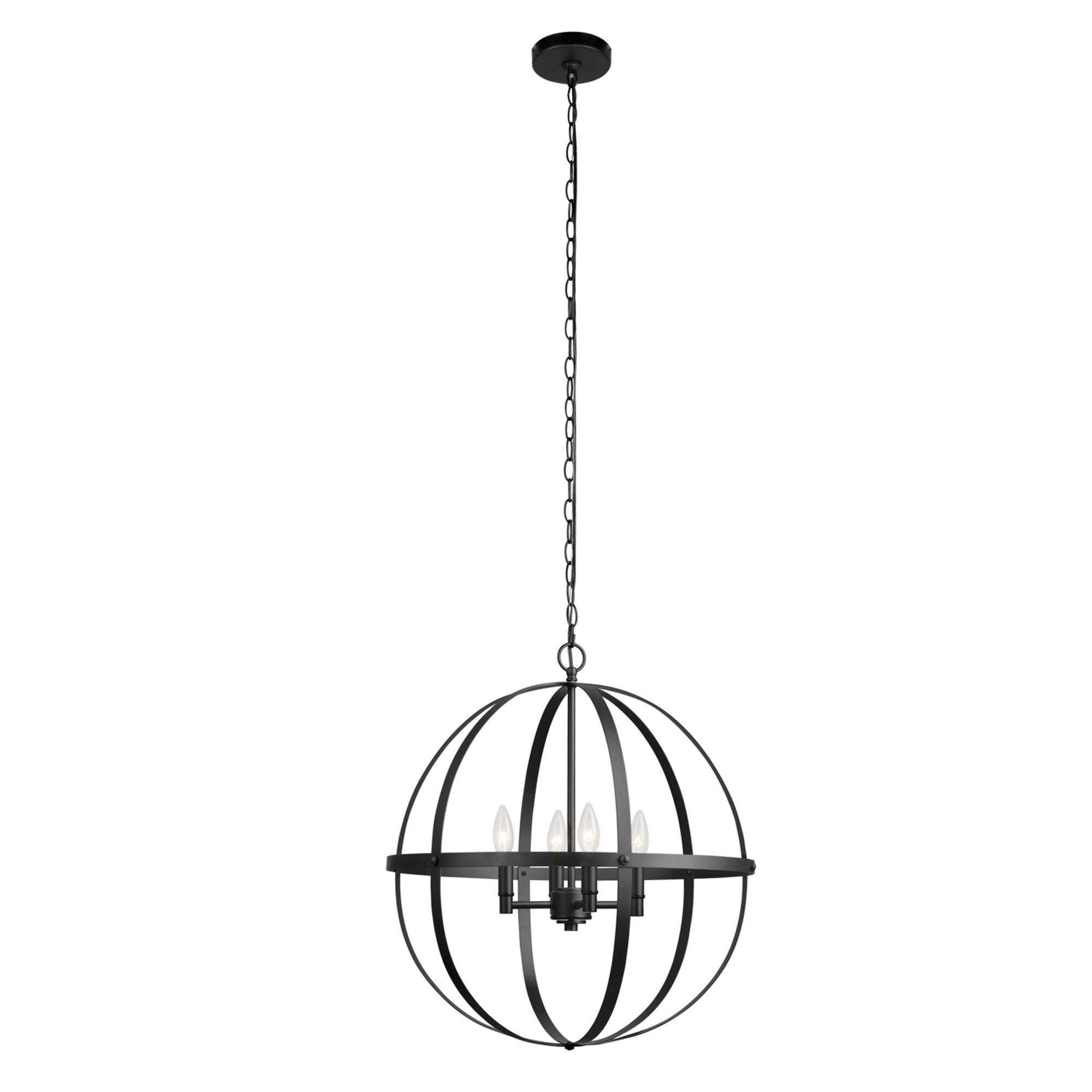 Globe Electric 65295  Juliette 4 Light 22" Wide Taper Candle Globe Chandelier - Chandeliers For Bedrooms by Overstock.com