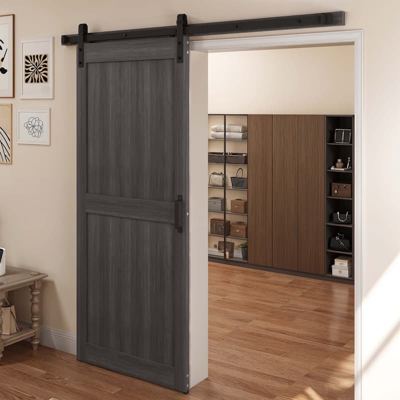 30''/36''/48'' x 84'' Manufactured Wood PVC Paneled Barn Door with Installation
