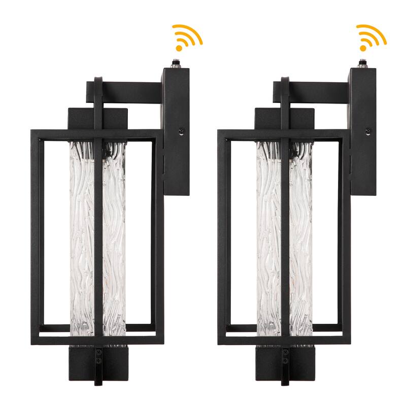 Outdoor Wall Light Dusk to Dawn with Glass Shade 2 Pack