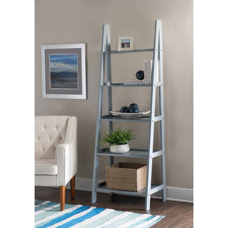 Multi Storage Ladder Bookshelf - 72" - Gray