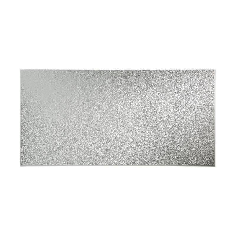 FASÄDE Hammered 4-foot x 8-foot PVC Wall Panel in Argent Silver - 4 x 8