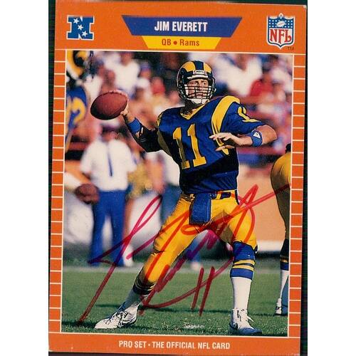 Shop Signed Everett Jim Los Angeles Rams 1989 Pro Set Football