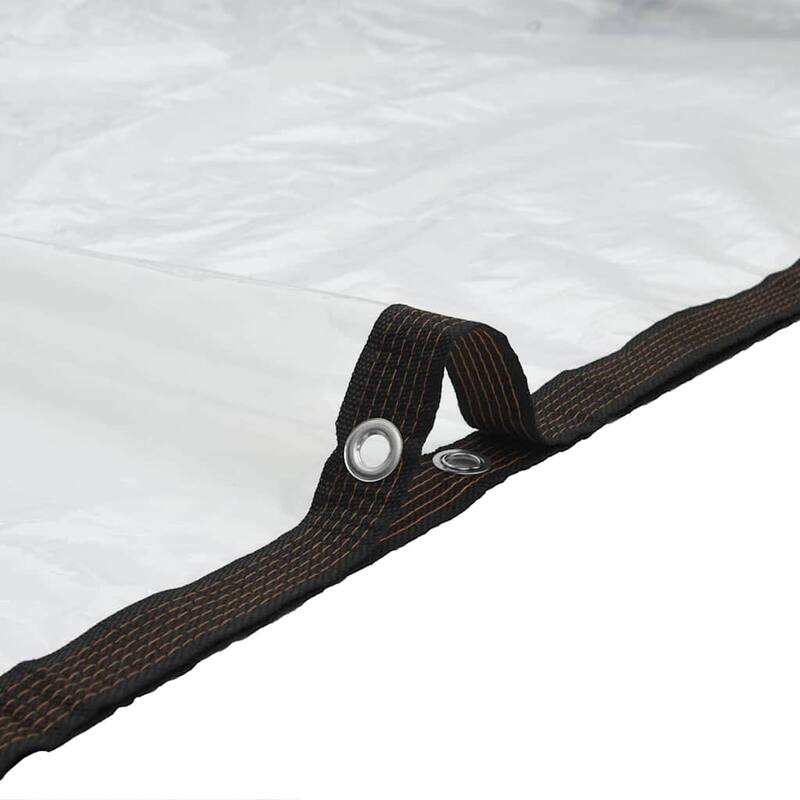 vidaXL Clear Tarpaulin with Eyelets 6.6/9.8x9.8/13.1/16.4/19.7/26.2' Polyethylene - Transparent