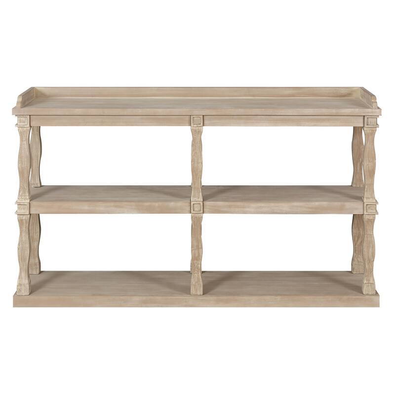 Console Table With 3-Tier Open Storage Spaces