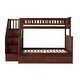 preview thumbnail 7 of 7, Columbia Twin over Full Solid Wood Staircase Bunk Bed with 2 Storage Drawers in Walnut