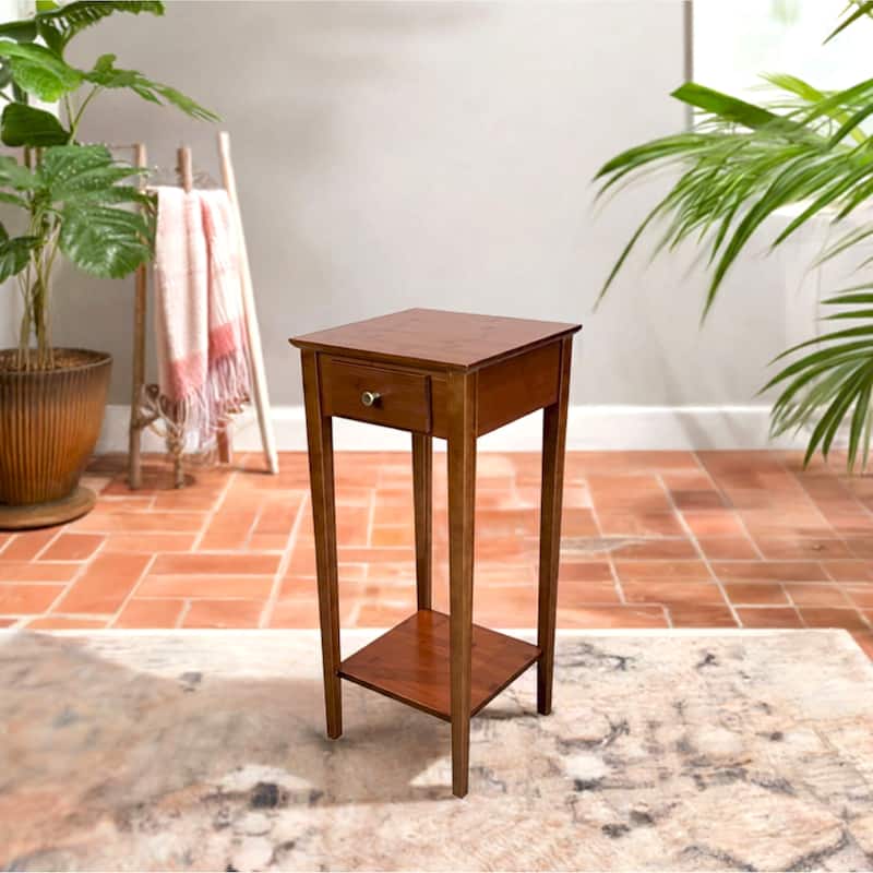Solid Bamboo Plant Stand Telephone Table - Mahogany