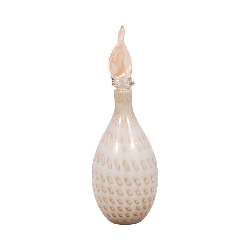 Sagebrook Home Meira Leaf Topper Glass Vase - Exquisite Design for Modern Homes - Durable & Elegant Decor