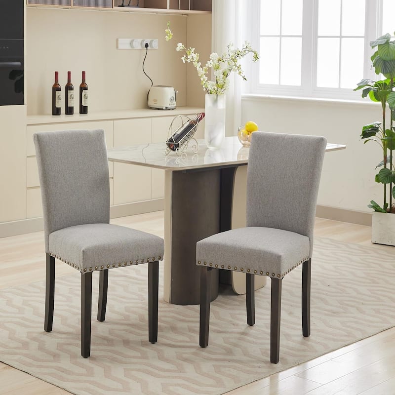 Set of 2 Upholstered Parsons Diner Room Chair for Living Room, Dining Room - Grey