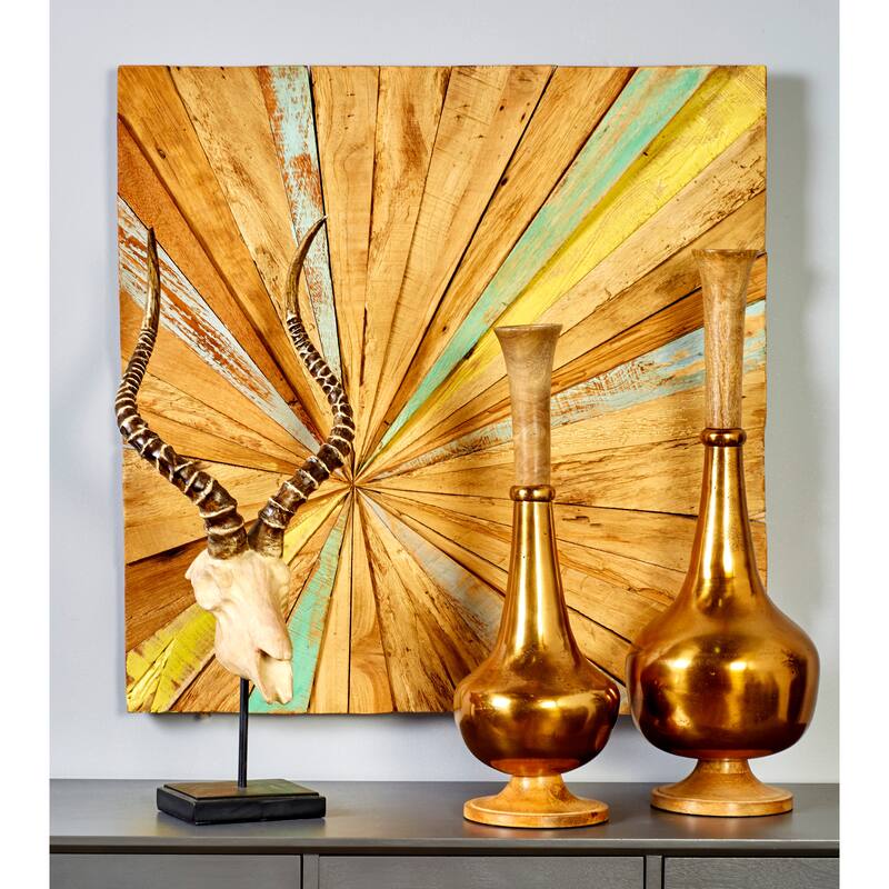 Brown Teak Rustic Wall Decor Abstract