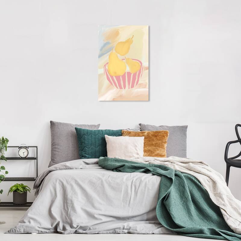 Wynwood Studio Canvas Food and Cuisine A Few Pears Yellow and Modern & Contemporary Wall Art Canvas Print - 24 x 16