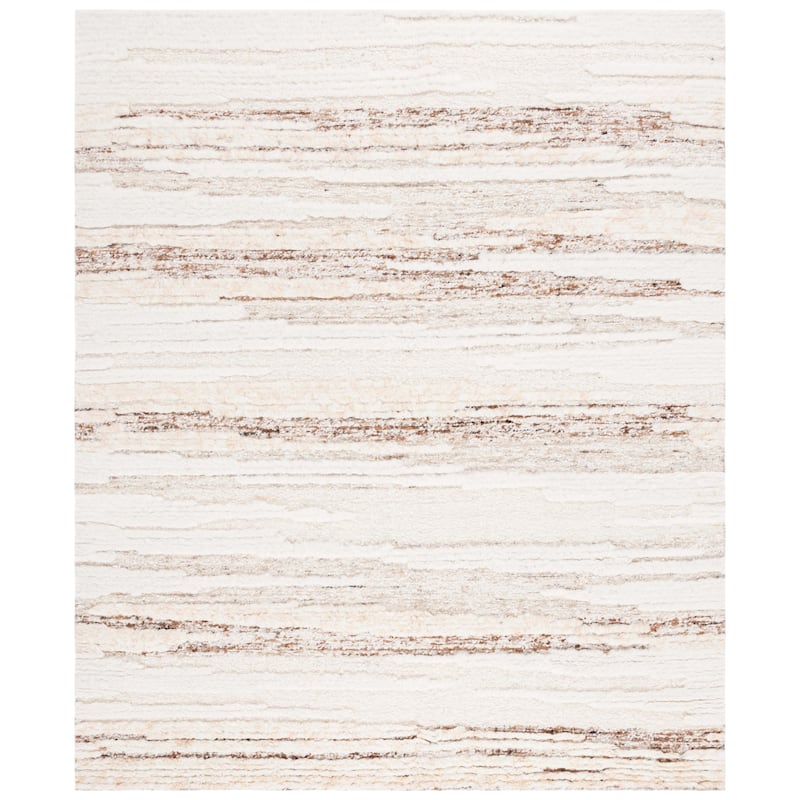 SAFAVIEH Handmade Tribeca Ayanna Rustic Wool Rug - 10' x 14' - Beige/Brown
