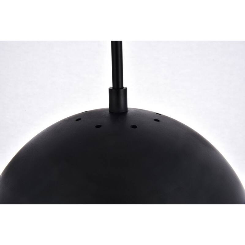 Elian 1-Light Plug in Pendant with Frosted White Shade - Black - 10" Diameter