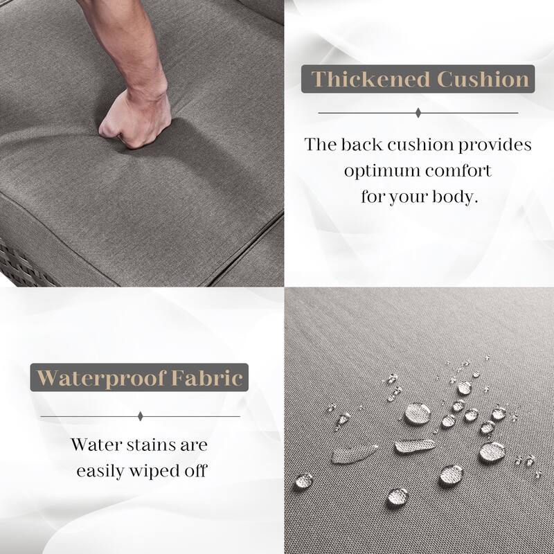 Gymojoy Outdoor Wicker Patio Chairs Set of 2 with 4.3" Cushions