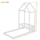 preview thumbnail 11 of 19, Twin Size House-shaped Roof Headboard Floor Bed (without slats)