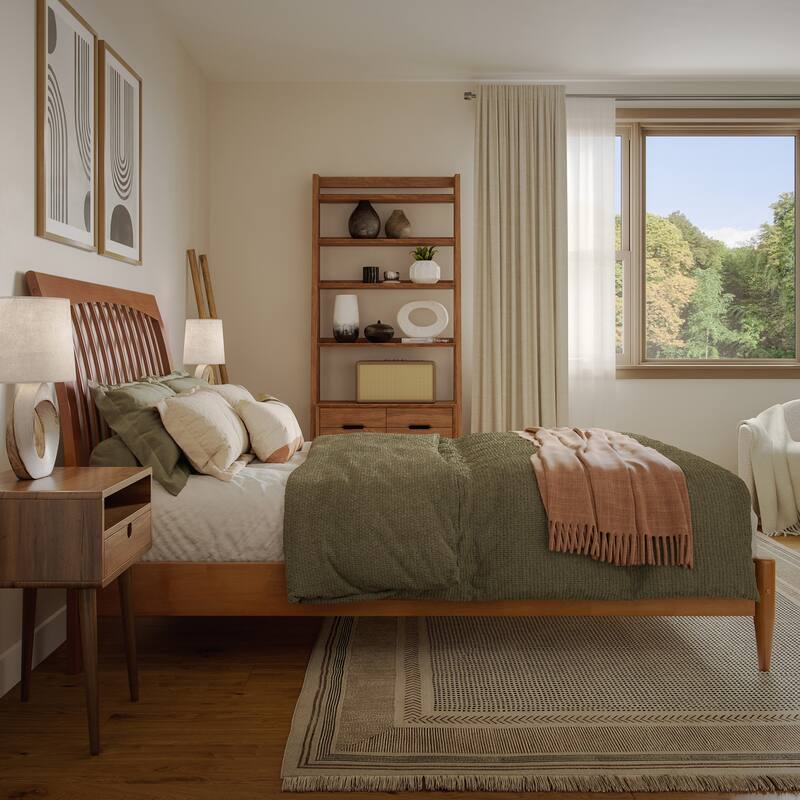 Orleans Solid Wood Low Profile Sleigh Platform Bed