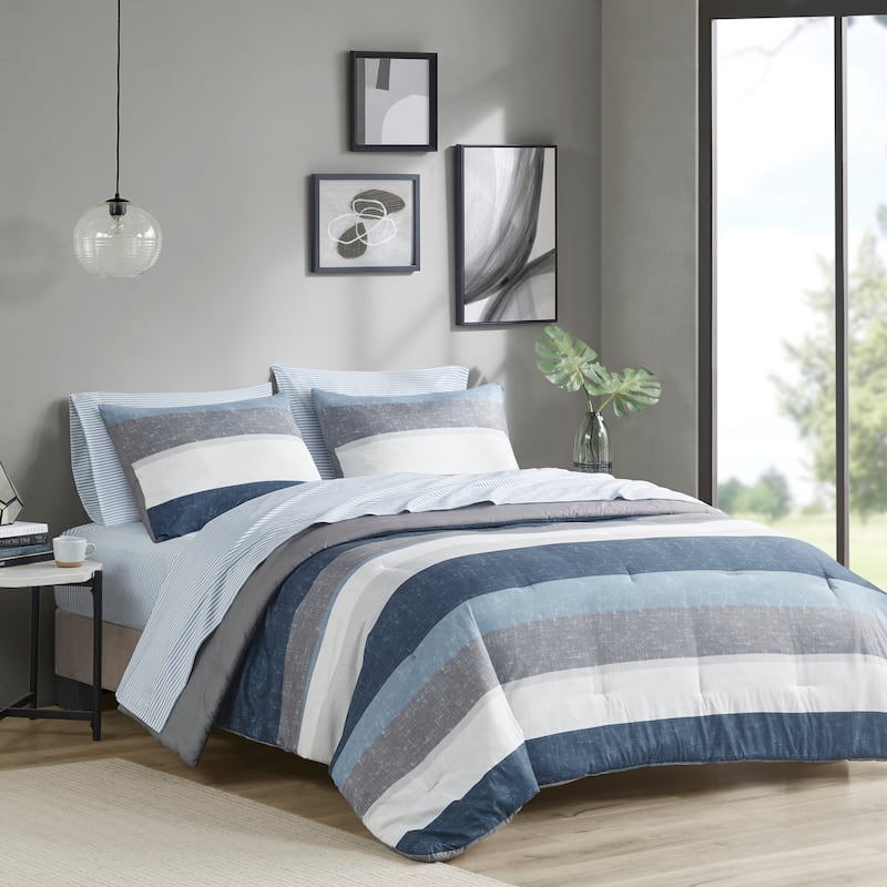 Madison Park Essentials Deacon Comforter Set with Bed Sheets
