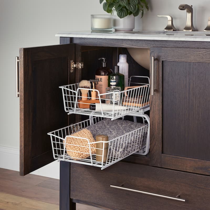 ClosetMaid White Finish 12-inch Two-Tier Pull Out Cabinet Organizer