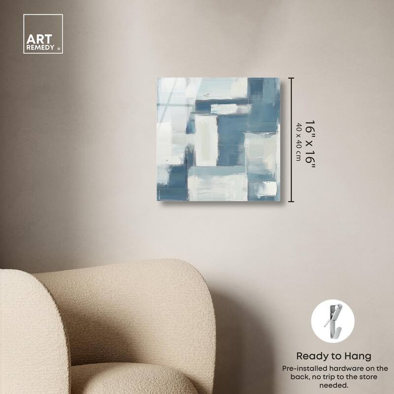 Deconstructed Blue III Acrylic by Art Remedy, Ready to Hang