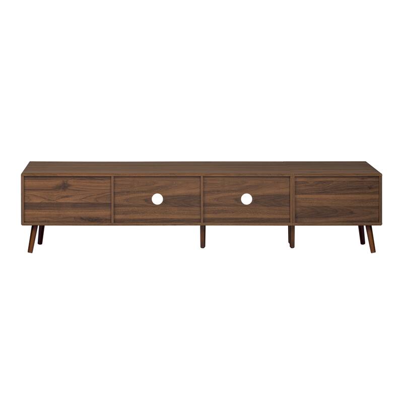76" Modern Glass-Doors TV Stand for TVs up to 85",TV Media Console Table