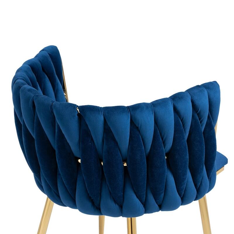 SEYNAR Modern Glam Velvet Dining Side Chair Set of 2 with Gold Metal Frame