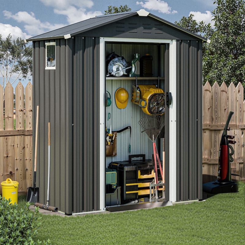 Futzca Outdoor Storage Shed with Ventilation, Multi-Purpose Tool Shed
