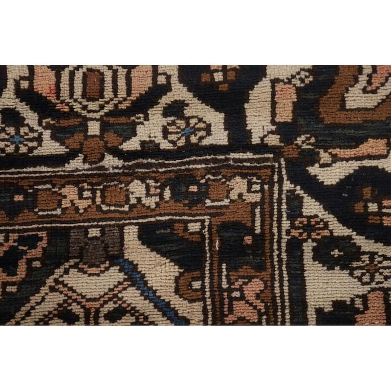 Garden Design Brown Bakhtiari Persian Vintage Rug Handmade Wool Carpet - 6'7"x 9'7"