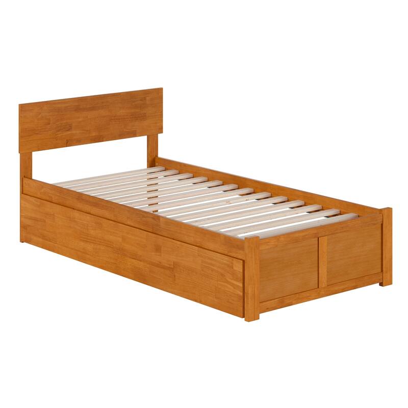 AFI Orlando Platform Bed with Footboard & Twin XL Trundle
