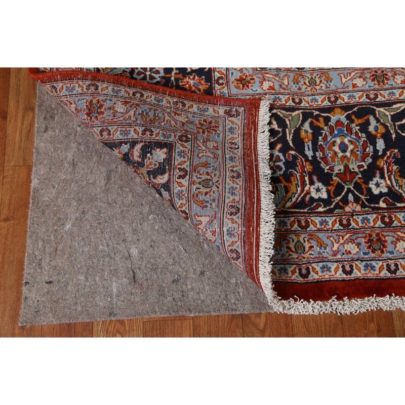 Vintage Vegetable Dye Kashan Persian Area Rug Handknotted Wool 8'0