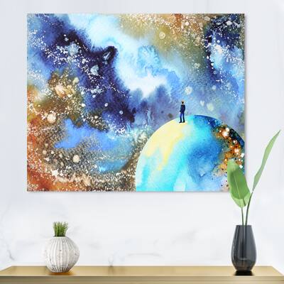 Designart "Human With Powerful Planet Energy III" Children's Art Canvas Wall Decor