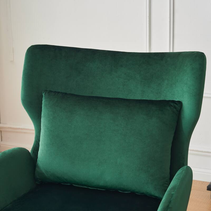 32" Wing Back Velvet Accent Chair