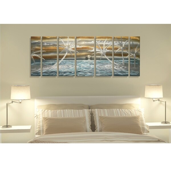 Statements2000 Tropical Metal Wall Art Ocean Beach Sunrise Painting by Jon Allen - Dawn A Breaking