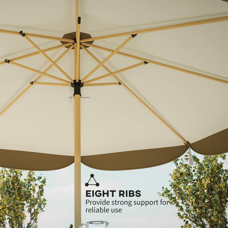 GDFStudio Outdoor Orin Polyester Patio Umbrella with Steel Pole and UPF 50+ Protection