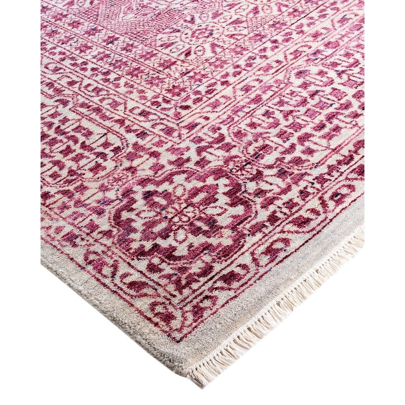 Ikat One-of-a-Kind Handmade Area Rug, Pink - 8' 1" x 10' 0"