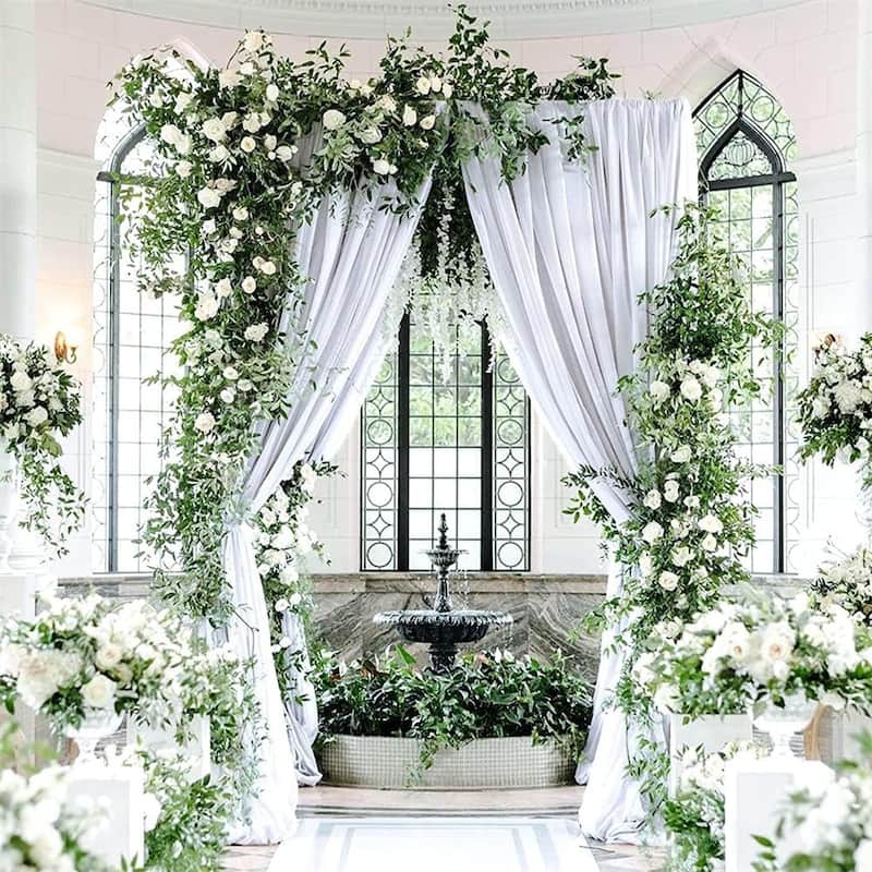 20 x10ft Wedding White Large Backdrop Curtain Smooth Ice Silk Stage Background Curtain