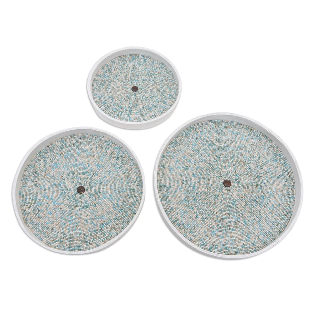 Novica Handmade Circles Of Hope Beaded Bamboo Wall Art (Set Of 3)