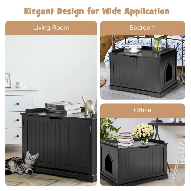 Multifunctional Cat House with Double Doors and Extra Countertop Space